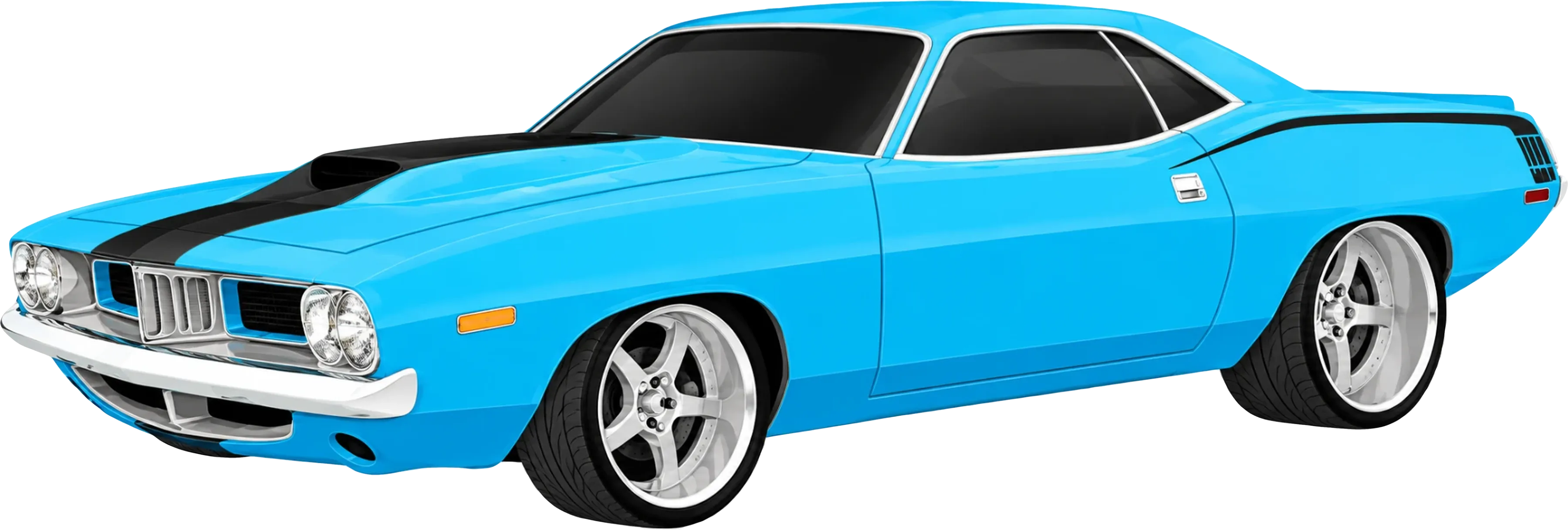 AquaMan mobile mechanic aqua blue muscle car